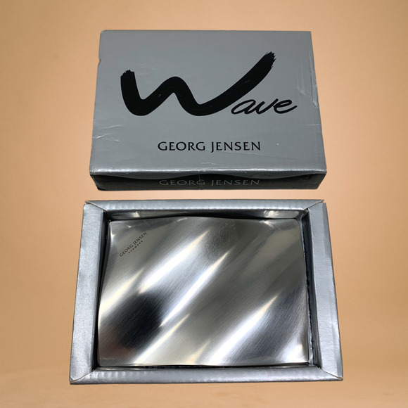 Vintage New Georg Jensen Steve McGugan Wave Paperweight Modernist Boxed - Picture 1 of 6